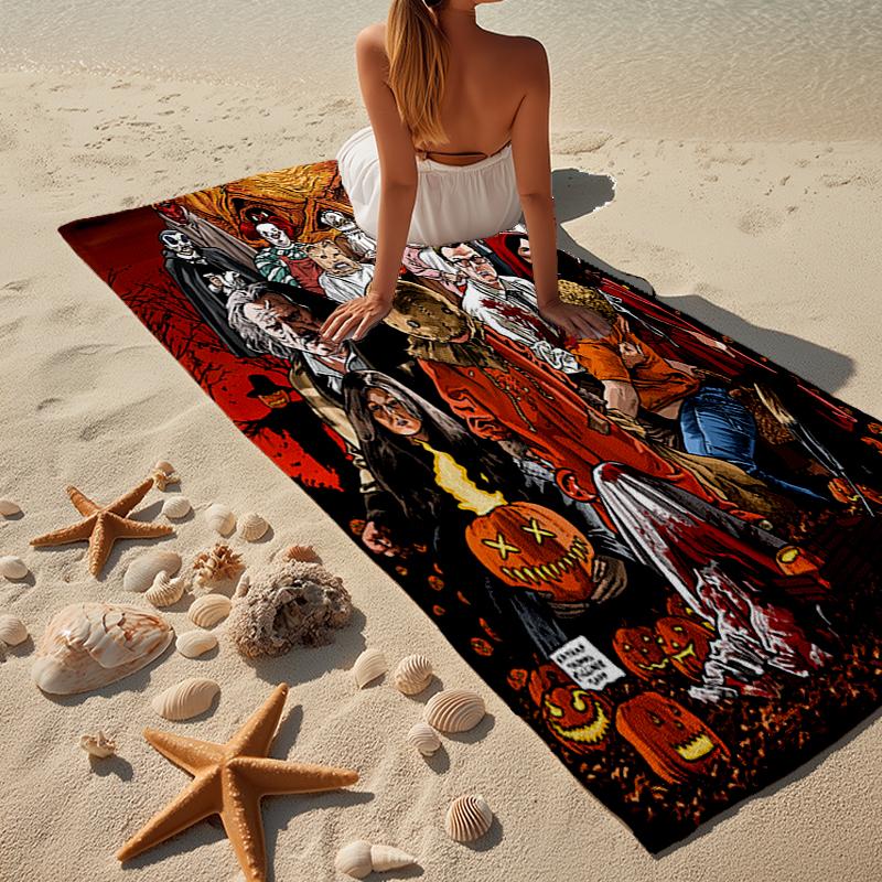 Horror Movie Characters Beach Towel, Super Soft Microfiber, Gift for Her/Him, Birthday, for Pool, Beach, Travel, Home Decor Fan gifts