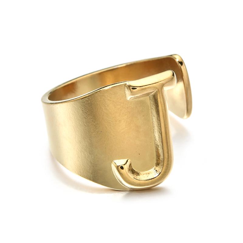 Stainless Steel Retro Letter Ring: European, American, Japanese & Korean Influenced Fashion