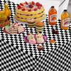 3pcs Race Car Checkered Plastic Tablecloth Black and White Racing Table Cover Disposable Cars Table Cloth for Car Theme Birthday Party Supplies