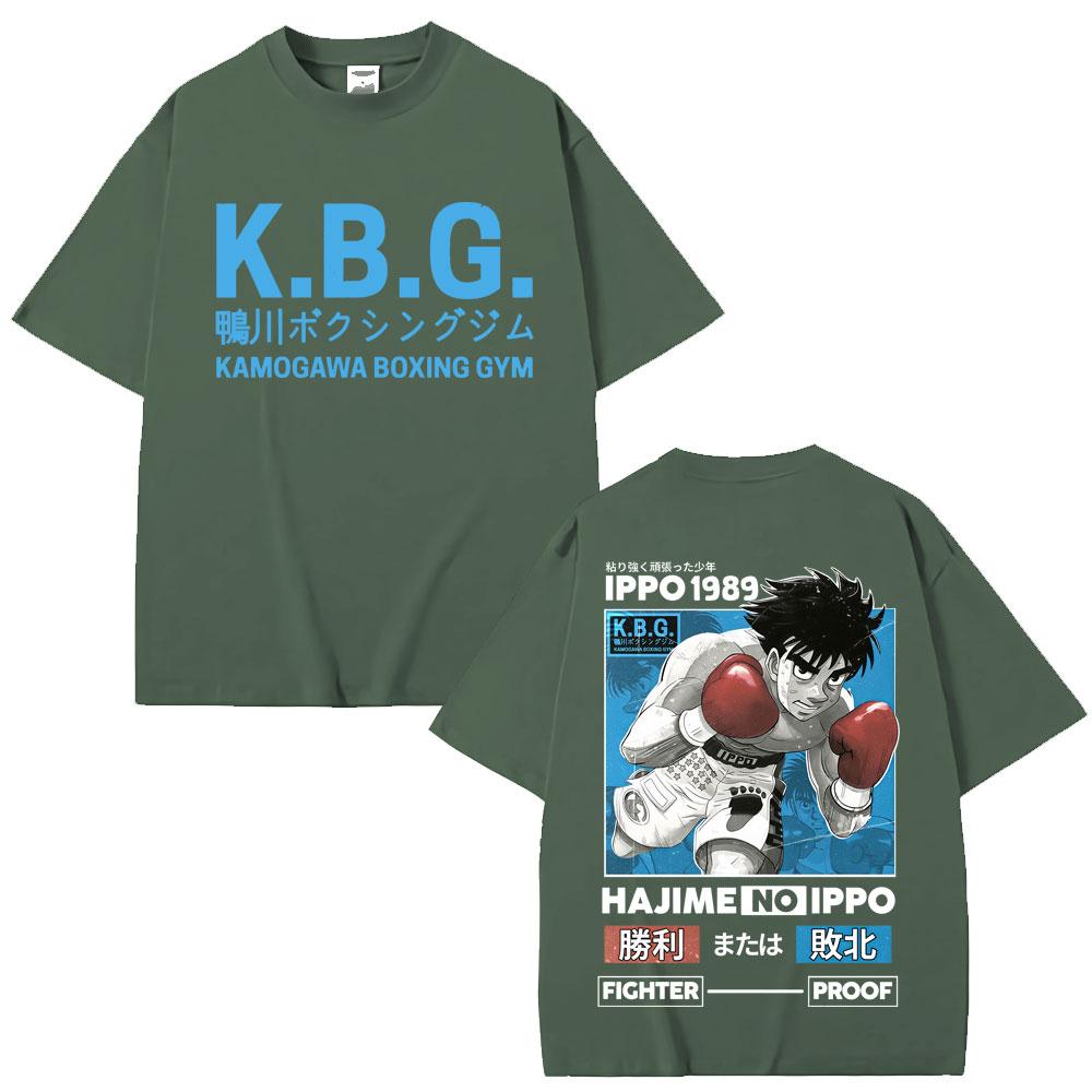 Anime Hajime No Ippo Graphic Tshirts Kamogawa Boxing Gym Harajuku Unisexga T Shirts Makunouchi Takamura KGB Loose Cotton T Shirt