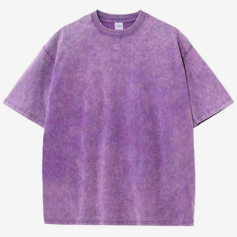 Cotton Solid Color Washed T Shirt Women Casual Running T-Shirts Trendy Summer Clothes Loose Breathable Short Sleeves