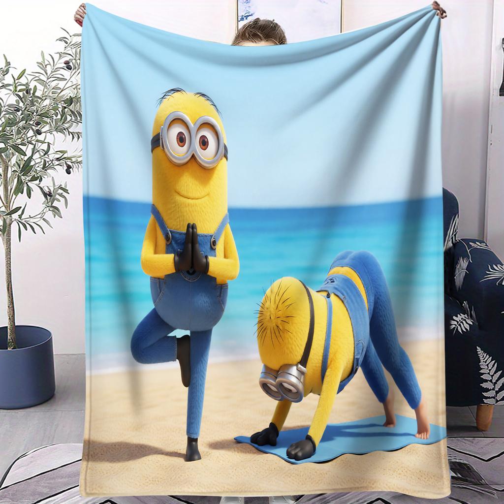 Minions Fan Essential Cover Blanket All Season Soft Fluffy Comfortable For Bed Bedroom Dorm Sofa Lunch Camping Collection Gift