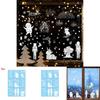 Christmas Snowflake Static Cling Glass Decal With Santa And Snowman For Window Decoration