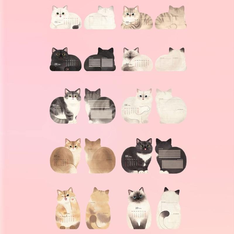 Schreibtischorganizer mit Holzfuß und Kalender mit entzückenden Welpen- und Kätzchenmotiven für Lehrer und Tierliebhaber