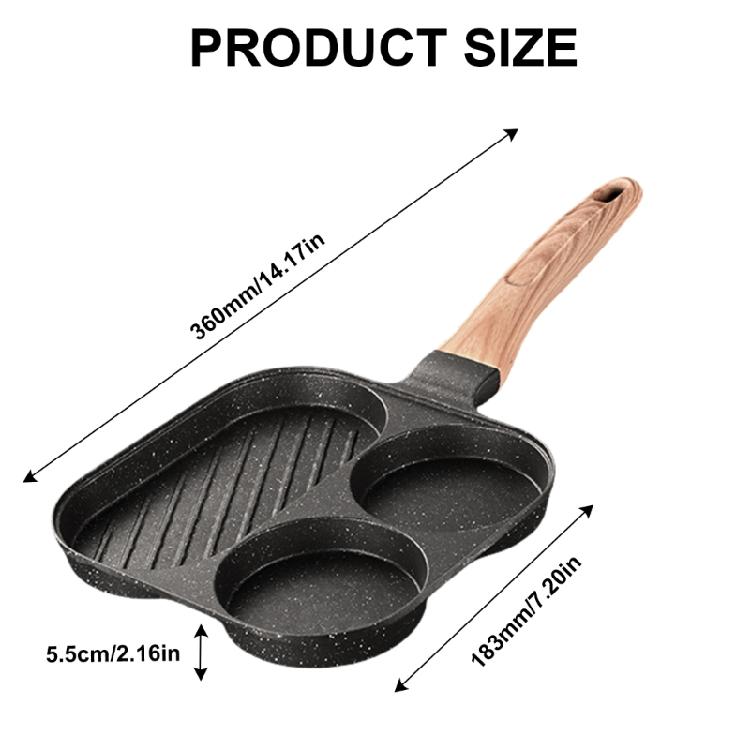 Patelnie odporne na zarysowania do kuchenek gazowych i indukcyjnych Nieprzywierające Patelnie do smażenia z wieloma sekcjami Praktyczne naczynia kuchenne