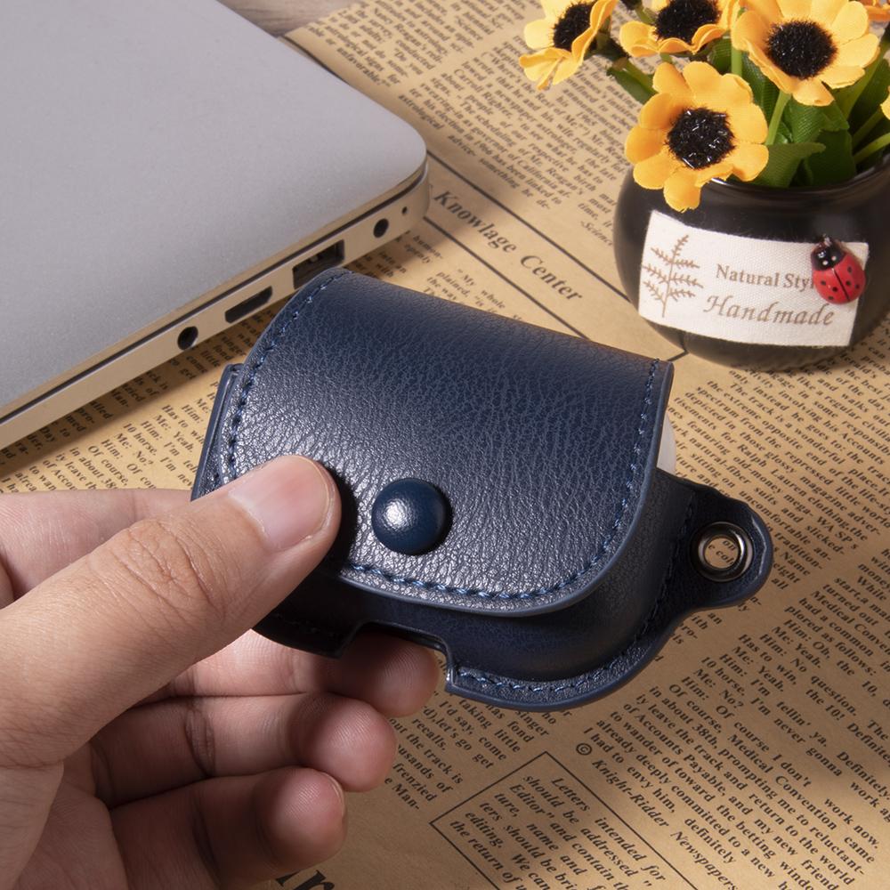 

For AirPods 3 Charging Case Cover Backpack Style Leather+PC Earbuds Protective Case Dark Brown