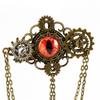 Handgefertigte Steampunk Teufelsauge Brosche Haarklammer mit verstellbarer Kette Aufwändiges Metallzahnrad Gothic Damen Haaraccessoire