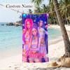 HUNTRIX Custom Name Printed Beach Towel Personalized Soft Towel For Swimming Beach Travel