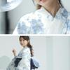 Yukata Heiko Obi Light Transparent Floral Easy to Wear by One Person no Hana FREE (Dita) Women's 5-Piece Set (Sash), Blue, White, Navy, Blue,
