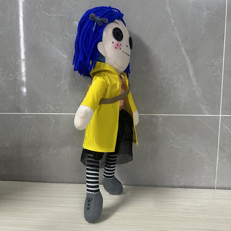 New Coraline Button Eyes Plush Doll Soft Stuffed Rag Toy Horror Movie Figure Collectible Gift For Fans And Kids
