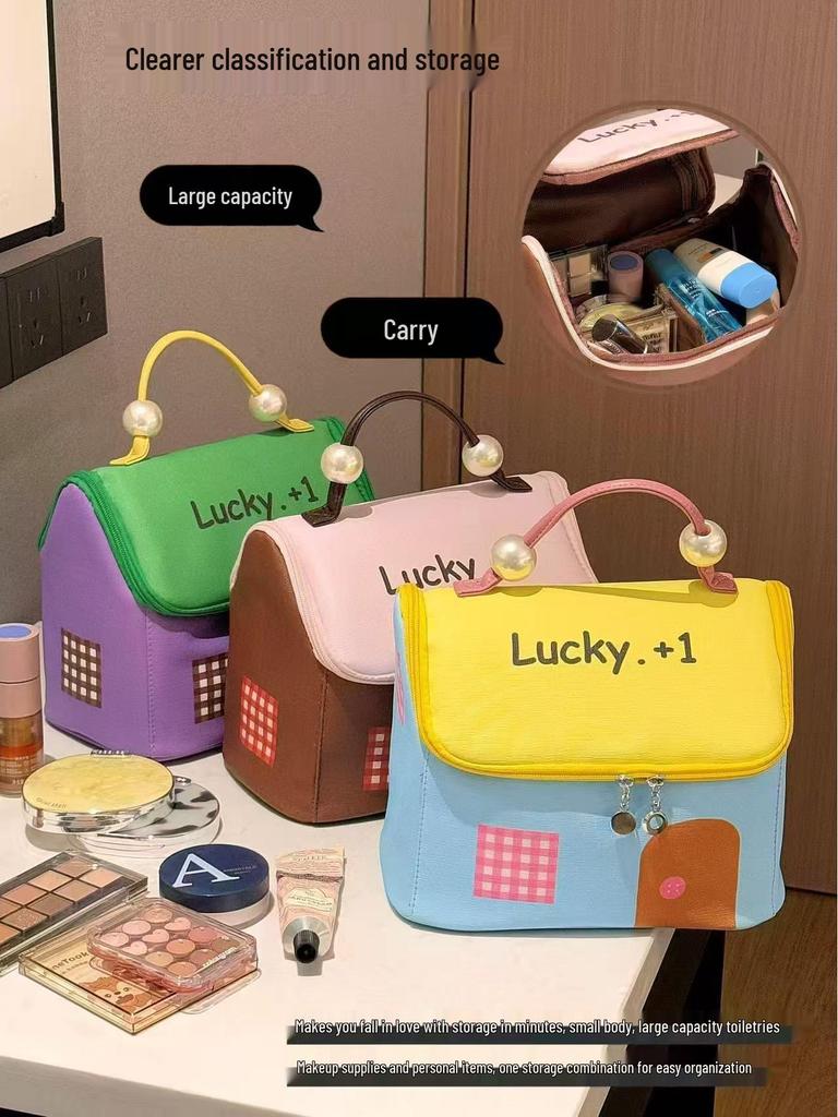 Cute 2025 Travel Makeup Bag: Large Capacity, Portable Toiletry Organizer