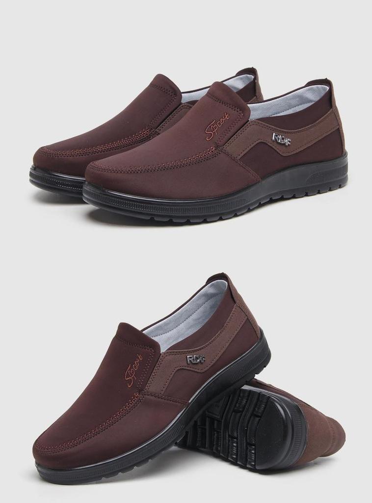 Men's Old Beijing Cloth Shoes: Breathable, Comfortable, Soft-Soled, Lightweight, Ideal for Spring/Autumn, Large Sizes for Middle-Aged & Elderly.