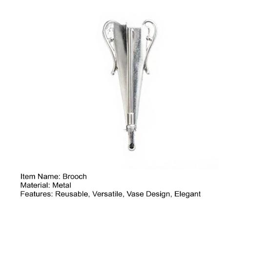 Vase Brooch Flower Holder Brooch Pin Flower Insert Alloy Brooch Lapel Pin Reusable Corsage for Sweaters Coats Weddings Parties