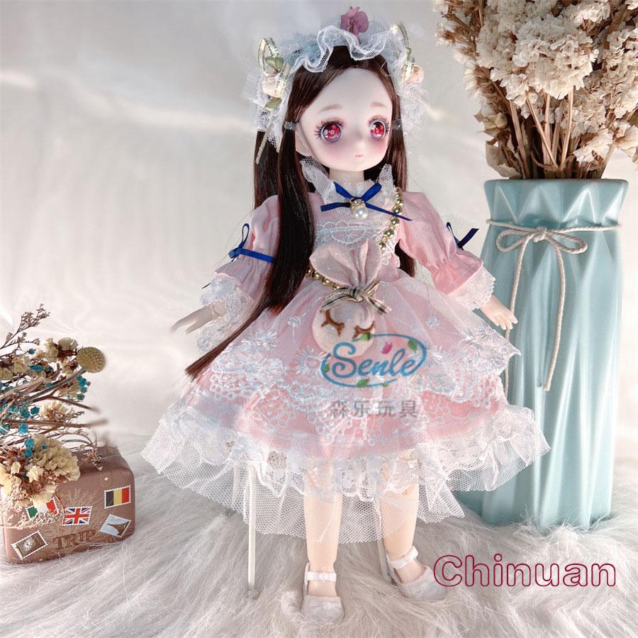 Attractive  Anime Eyes 1/6 Bjd Byte Dolls for Kids Girls DIY Ball-jointed Comic Face Doll 30cm with Dresses Clothes Dress Up