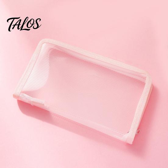 Waterproof Document Organizer A6 Bag, Smooth Zipper Durable Pencil Case, Reinforced Edge Filing Envelope Transparent PP for Stationery Receipts