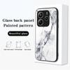 For Xiaomi Redmi Note 14 5G Case Marble Pattern Tempered Glass+PC+TPU Protective Phone Cover