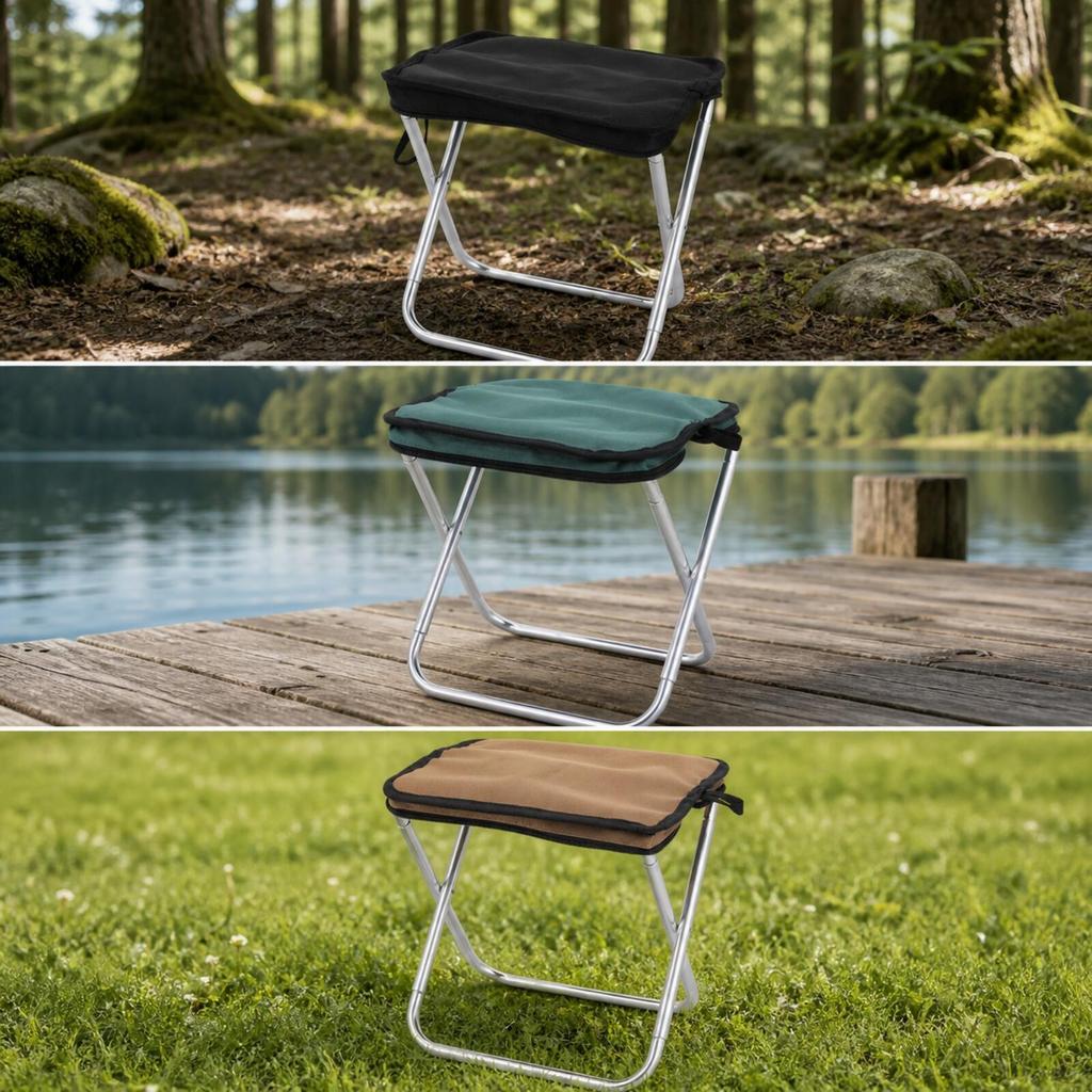 Outdoor Folding Stool Portable with Carry Strap Quick Setup