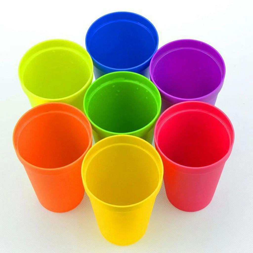 6 Oz Stackable Juice Tumblers In Assorted Colors | Set Of 8 Kids Drinking Cups By Happon | Reusable, -free, Dishwasher Safe