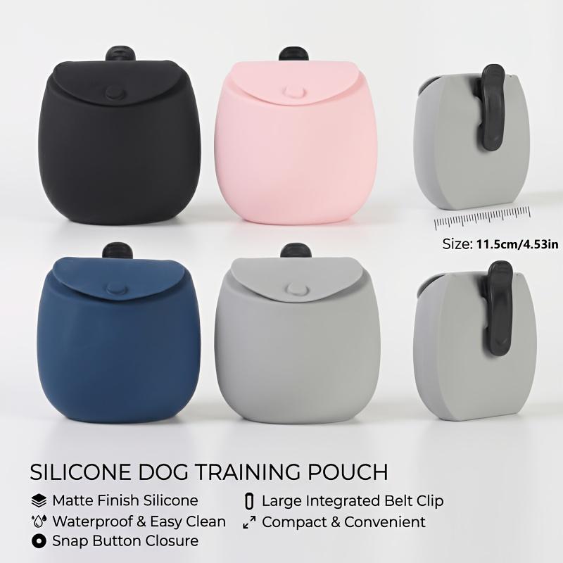 1pz Sacchetto per Premi Addestramento Cane in Silicone, con Chiusura Magnetica e Clip da Cintura Resistente, Dispenser Portatile Snack per Cuccioli, Sacca per Cibo per Cani