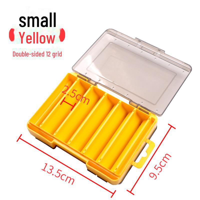 

Двухсторонняя двухслойная пластиковая коробка для хранения принадлежностей для ловли на жесткие приманки. Small жёлтый
