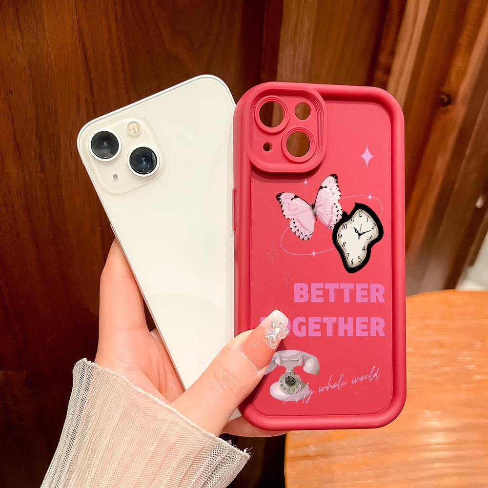 For Huawei P50 Pro P40 Lite Honor 8X 9X X9 Tecno Spark Go Infinix Smart 8 Vivo V29 V30 Y02 Y16 Cartoon Cute Butterfly Pattern Soft Silicone Phone Case