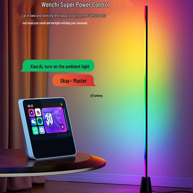 Smart Floor Lamp with Music Rhythm Speaker for E-sports and Bedroom Mood Lighting