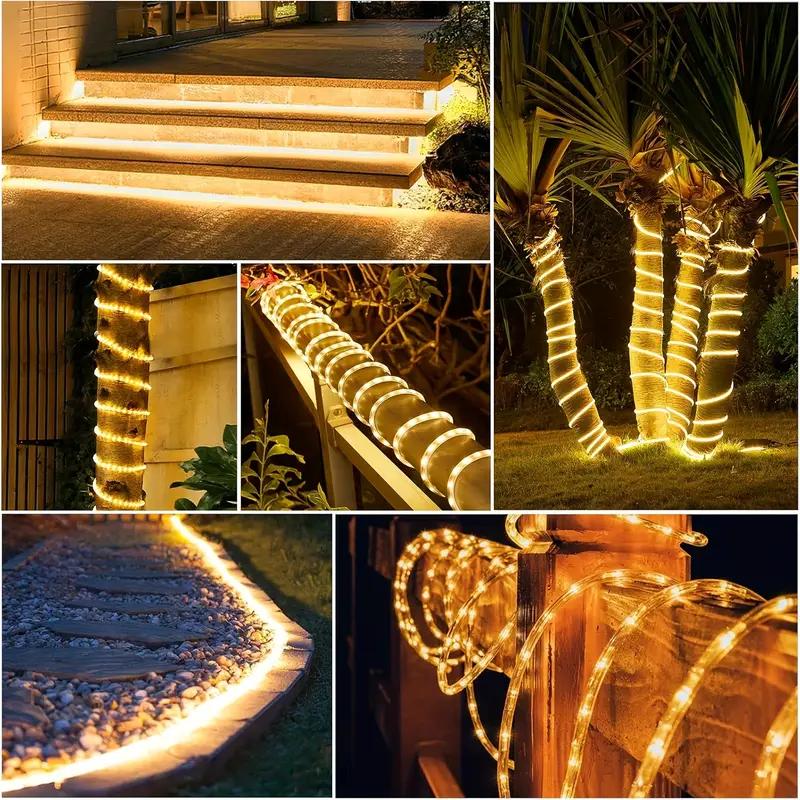 Solar Rope Light LED Outdoor Waterproof Copper Fairy String Tube Lights for Party Garden Yard Home Wedding Holiday Decoration