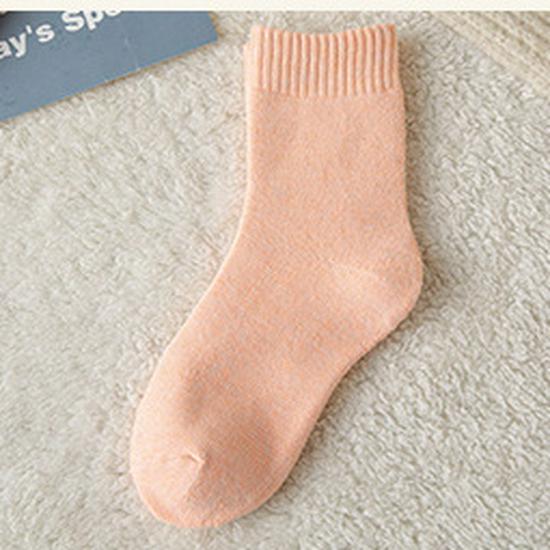 Women's Fleece-Lined Terry Socks, Mid-Calf, Thick, Warm, Sweat-Wicking, Odor-Resistant for Teens, Ideal for Autumn and Winter.