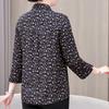 Women's Plus Size Floral Print Blouse – 3/4 Sleeve Button Down Casual Shirt (Sizes XL-6XL) for Middle-Aged Ladies