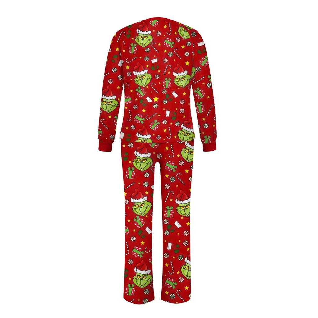 Christmas Prints Family Matching Long Sleeve Tops+Pants Set Family Matching Sets