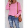 Spring and Autumn Women's Blouse Loose Casual Bubble Sleeve Long Sleeve Top