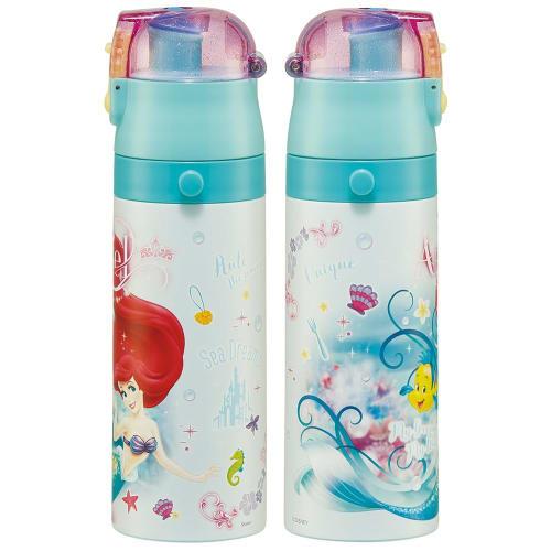 Skater Children's Stainless Steel Water Bottle Direct Drinking 470ml Disney Ariel 24 Child-friendly Lightweight Type Cold Storage Waterbottle Sports B
