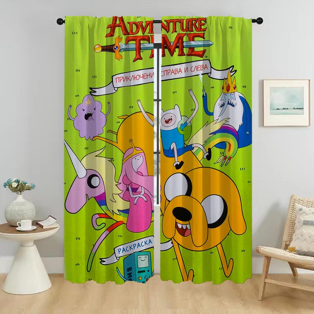 Zasłona zaciemniająca do pokoju 2 panele Adventures Time Nowoczesne zasłony do salonu Rolety Przegroda Wnętrze domu Zasłony Kuchnia