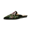 New Chinese Embroidered Bag Head Half Slippers Women's Summer Wear High-end Pointed Sandals Flat Bottom