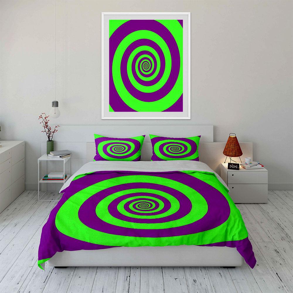 Colorful Spiral Three-Piece Set Multiple Sizes Kid'S And Adults' Bedroom Exquisite 3Pc Bedding Set, Gift