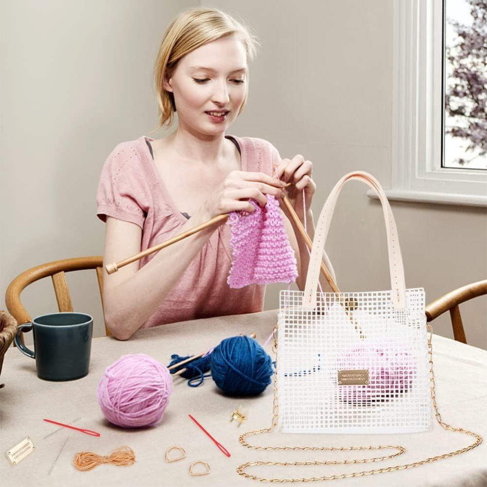 36.3x18.6CM Mesh Bag Sheets Plastic Net Cover DIY Crafting Acrylic Yarn Crafting Knit Crochet Projects for Purse Making Supplies