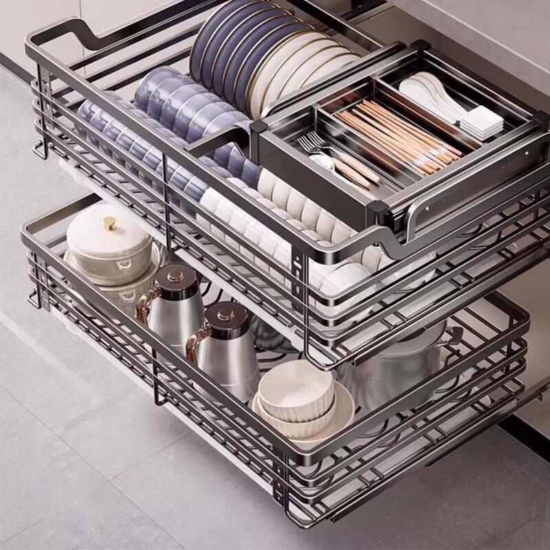 Beifu Double-Layer Freestanding Kitchen Drawer Organizer