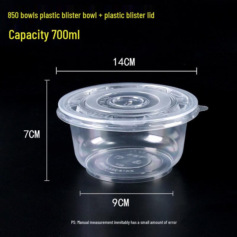 700ml Disposable Plastic Takeaway Bowls with Lids