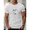European Size Men's Ski and Snowboard Graphic Casual T-Shirt - Summer Short Sleeve Crew Neck Mountain View Design, Breathable
