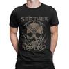 Casual Seether Octoskull T-Shirt for Men Round Neck Cotton T Shirts Short Sleeve Tee Shirt Printed Clothing