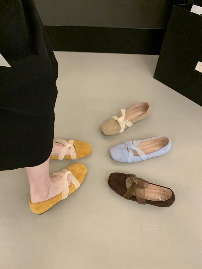 2025 New Sweet Pretty Comfy Shoes For Women Summer Bowtie Loafers Cute Casual Flats Female Shoes Low Heeled Soft Soled Flats