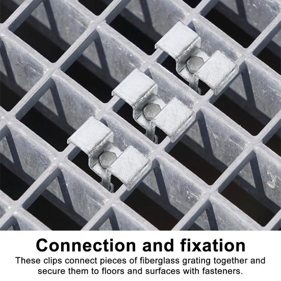 25Pcs Grating Clip Saddle Clips Galvanized Steel Construction Easy Installation Secure Fit