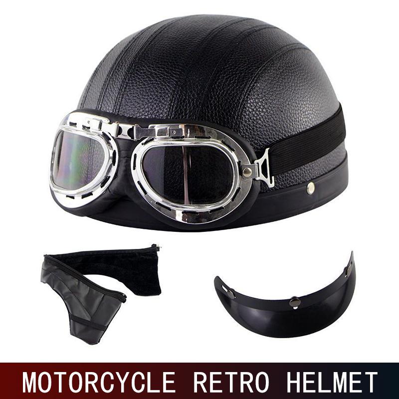 Retro half helmet motorcycle helmet American cruise motorcycle female pedal floating helmet electric summer helmet