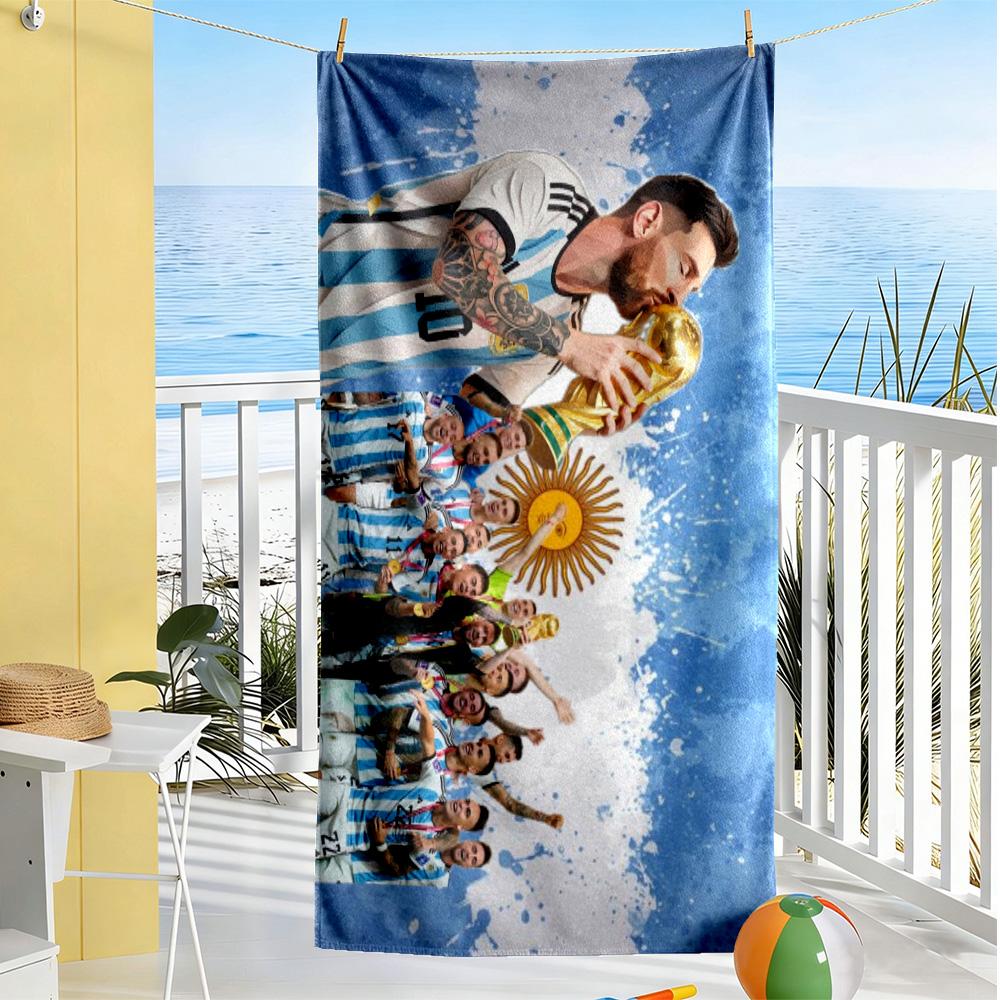 Football Messi Beach Towel Soft Durable Quick-Dry Comfortable Lightweight