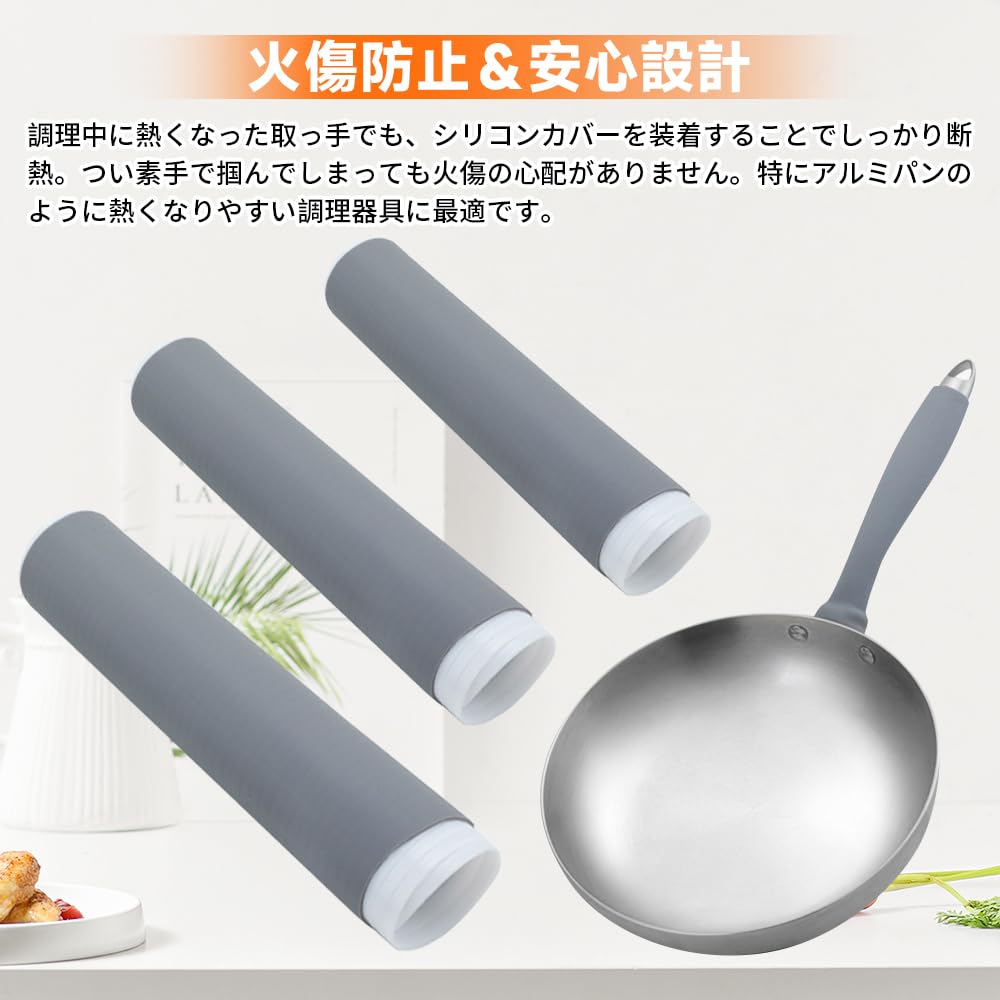 Silicone Handle Covers for Frying and with Handle and Mitts for Preventing Compatible with Iron Pots and Set of 3 Heat-Resistant Skillets, Pans, Pots,