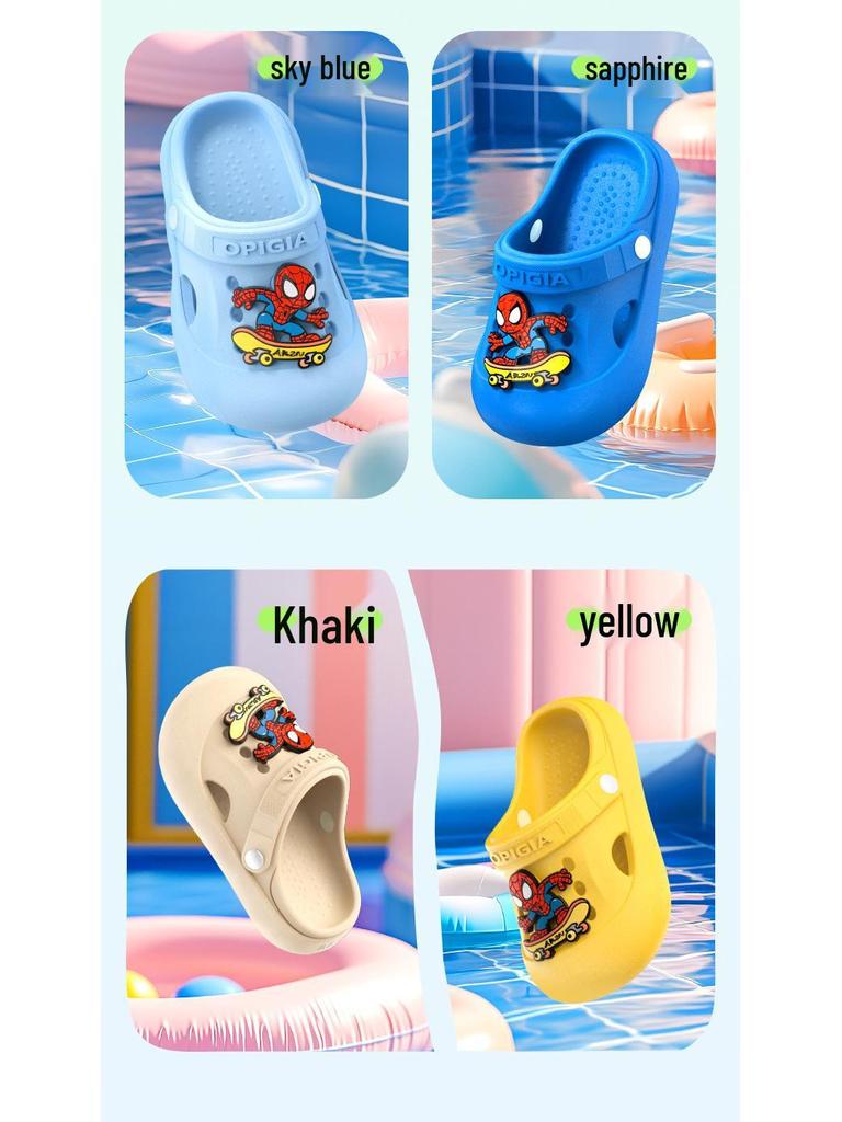 Dětské dřeváky léto 2024: Protiskluzové dvoucestné sandály s tlustou podrážkou pro chlapce - Venkovní oblečení