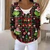 Women's Fashion Long Sleeve Christmas Snowman Snowflake Print Jacket Cardigan