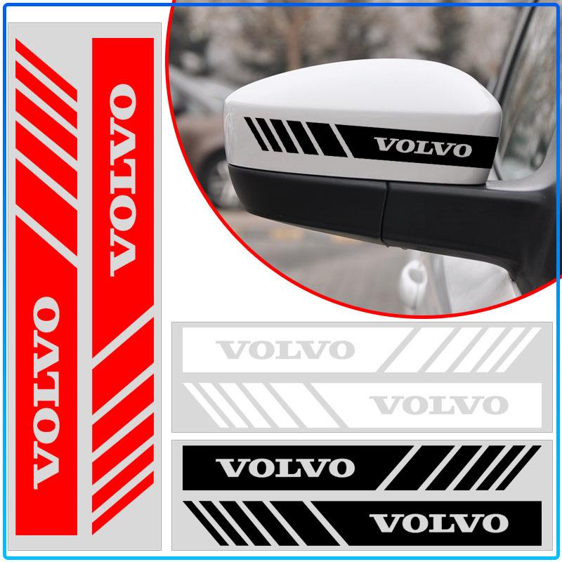 2PCS Car Styling Rearview Mirror Decoration Sticker Emblems For Volvo Rdesign XC90 S60 XC60 V70 S80 S40 V50 V40 V60 C30 S70