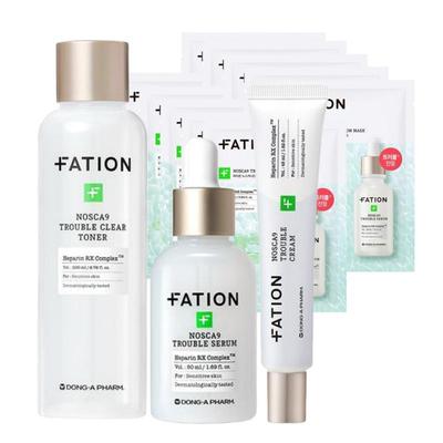 Set de 4 Pasos Nosca9 Cuidado para Problemas (Mascarilla de Suero 10 Hojas + Tónico 200ml + Sérum 30ml + Crema 45ml) Calmante y Reparador de Barrera para el Acné