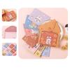 Cartoon Blank Greeting Cards Envelopes Style DIY Greeting Cards Foldable Cardstock For Invitations Wedding Graduation Message